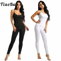 Sexy Women Sleeveless Spaghetti Straps Stretchy Ballet Leotard Yoga Unitard Gymnastics Jumpsuit