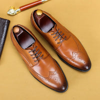 Desai 2022 New Men Dress Handmade Shoes Genuine Leather Male Oxford Italian Classic Vintage Lace-up Men&#39;s Brogue Shoes Oxford