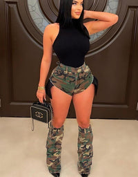 Sexy Summer Camo Printing Micro Shorts For Women 2023 Y2k Streetwear