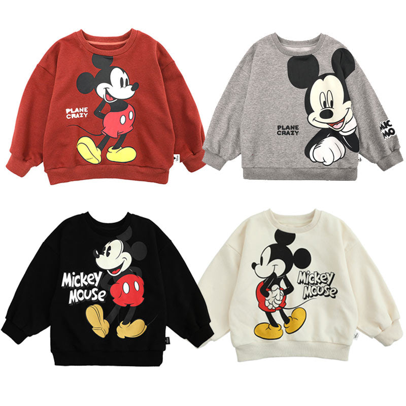 Disney Children's Sweatshirt Mickey Mouse Clothing Baby Boys Girls Long Sleeve Pullover Toddler Sweater Autumn Hoodie Clothes