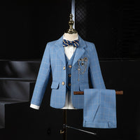 Boys Wedding Suit Kids Formal Blazer Jacket Vest Pants Bowtie 4PCS Tuxedo