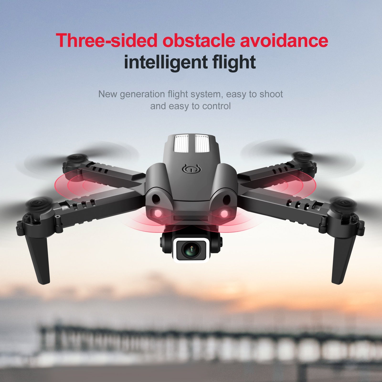 Drone Hd Aerial Photography Remote Controlled Aircraft Four Way Obstacle Avoidance Four Axis Folding Aircraft Toy