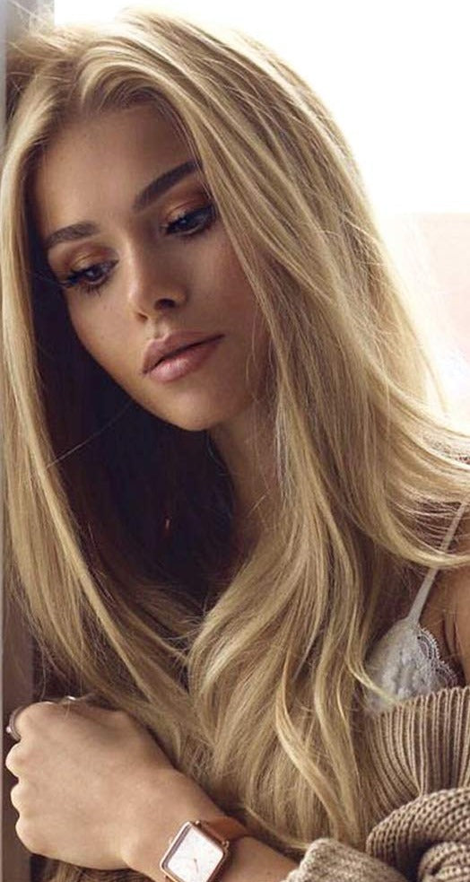 Highlight Lace Front Wig Ombre Blonde Human Hair Wigs For Women Middle