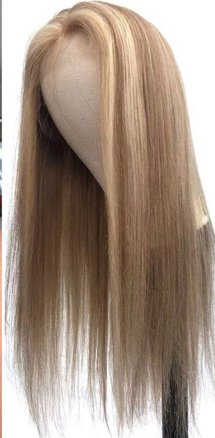 Highlight Lace Front Wig Ombre Blonde Human Hair Wigs For Women Middle