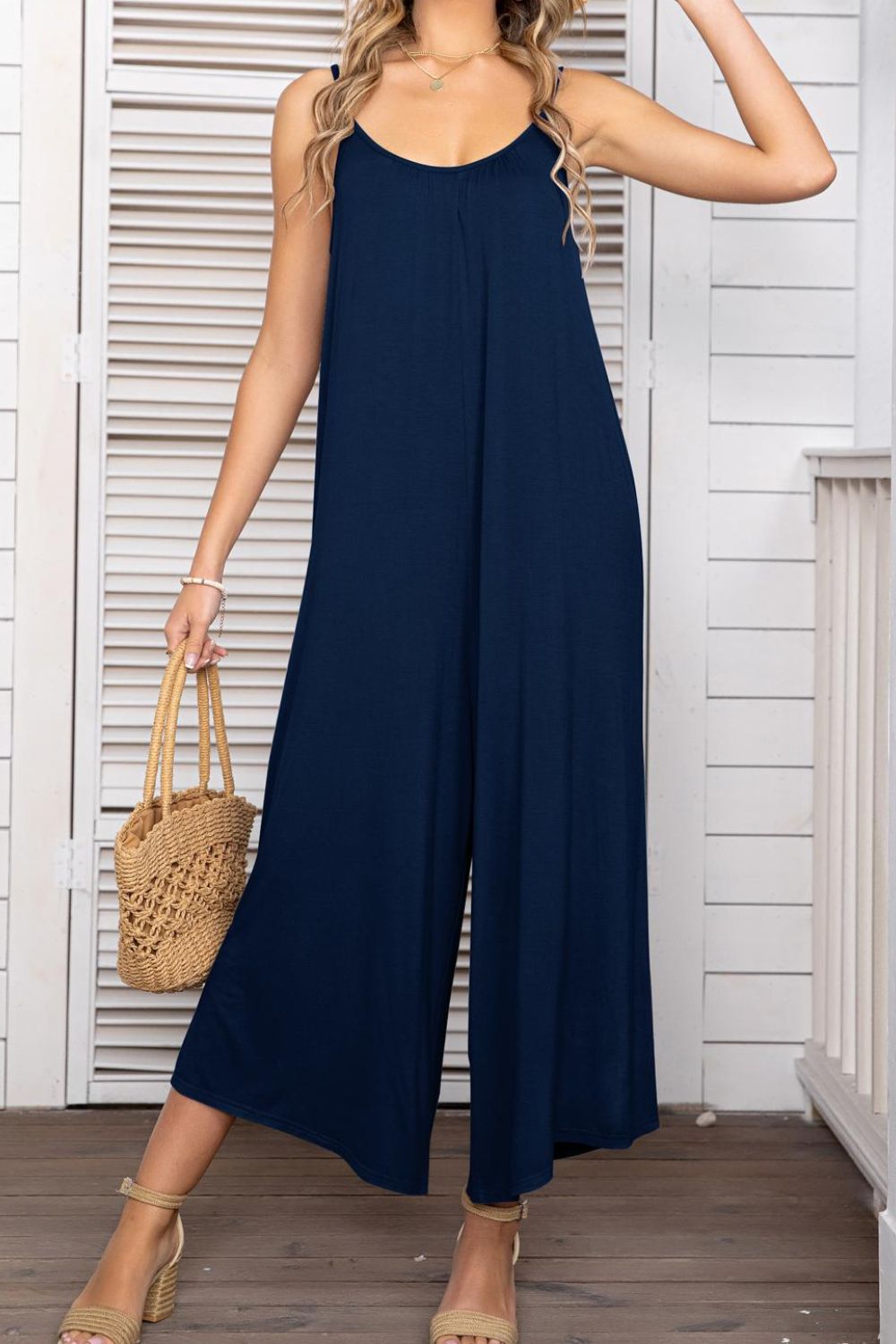 Spaghetti Strap Scoop Neck Jumpsuit