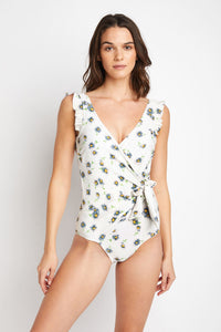 Marina West Swim Float On Ruffle Faux Wrap One-Piece