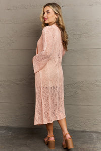 POL You Make Me Blush Open Front Maxi Cardigan