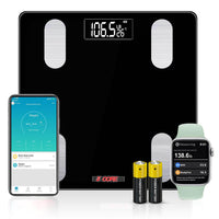 5 Core Scales for Body Weight Fat Bathroom Scale Smart Digital Bluetooth Weighing BMI bascula digital de peso y grasa corporal 400 lbs - BBS VL B BLK