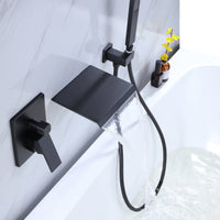 TrustMade Pressure-Balance Waterfall Single Handle Wall Mount Tub Faucet with Hand Shower - 2W02