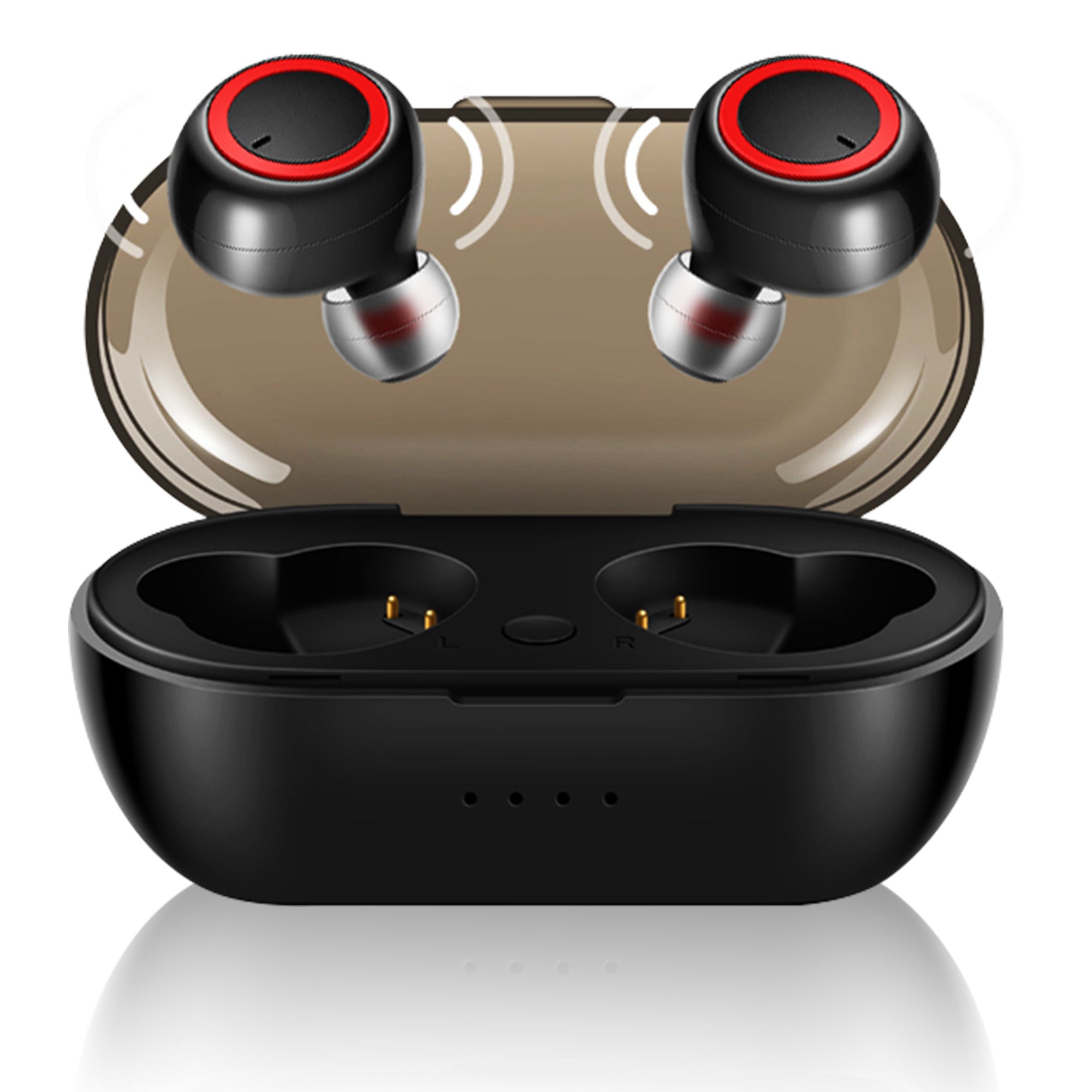 5 CORE Wireless Earbuds, Bluetooth 5.0 Noise Cancelling Headphones w/Charging Case- 132Hrs Play Time, Built-in Microphone IPX8 Waterproof for Sports Workout Laptop TV Computer Phone