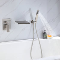 TrustMade Pressure-Balance Waterfall Single Handle Wall Mount Tub Faucet with Hand Shower - 2W02