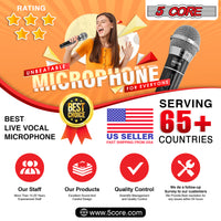 5 CORE Premium Handheld Microphone Unidirectional Vocal Dynamic Cardioid Mic W Detachable 10ft XLR Cable, Mic Clip, Mesh Grille & ON/Off Switch Suited for Speakers, Amp, Mixers, Karaoke Singing- PM100