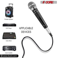 5 CORE Premium Handheld Microphone Unidirectional Vocal Dynamic Cardioid Mic W Detachable 10ft XLR Cable, Mic Clip, Mesh Grille & ON/Off Switch Suited for Speakers, Amp, Mixers, Karaoke Singing- PM100