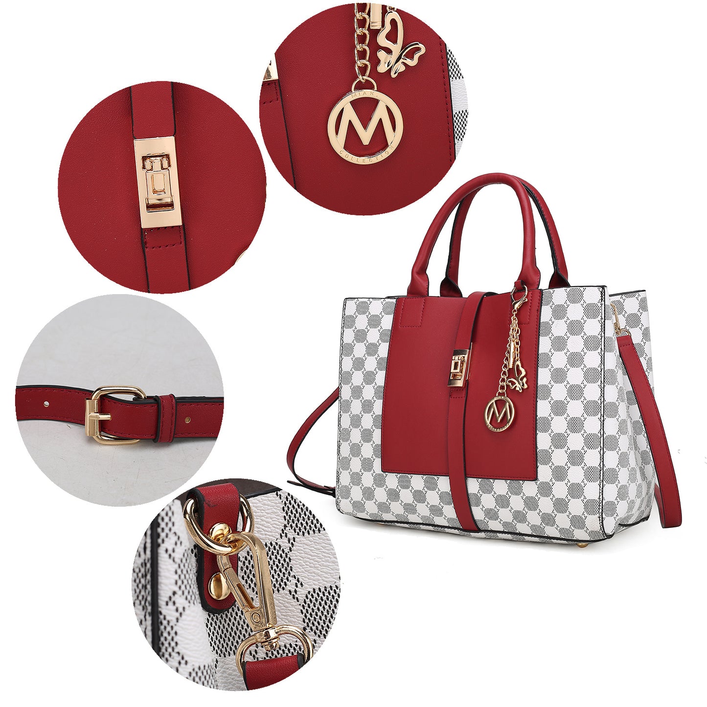 MKF Collection Yuliana Circular Print Satchel Bag with Wallet by Mia K