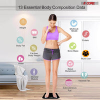 5 Core Scales for Body Weight Fat Bathroom Scale Smart Digital Bluetooth Weighing BMI bascula digital de peso y grasa corporal 400 lbs - BBS VL B BLK