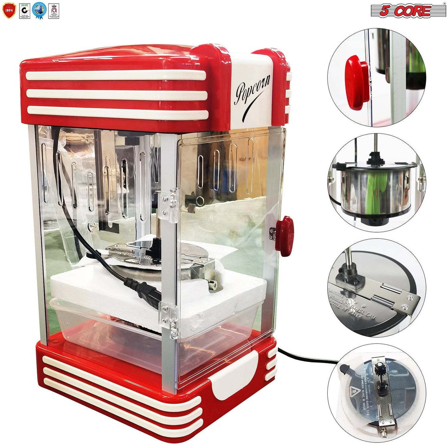 Commercial Popcorn Machine Also used in Home; Party; Movie Theater Style 4 oz. Ounce Antique 300 Watts Big Grande Size 5 Core-POP-850