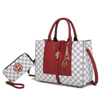 MKF Collection Yuliana Circular Print Satchel Handbag with Wallet by Mia K - 2 pieces