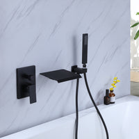 TrustMade Pressure-Balance Waterfall Single Handle Wall Mount Tub Faucet with Hand Shower - 2W02