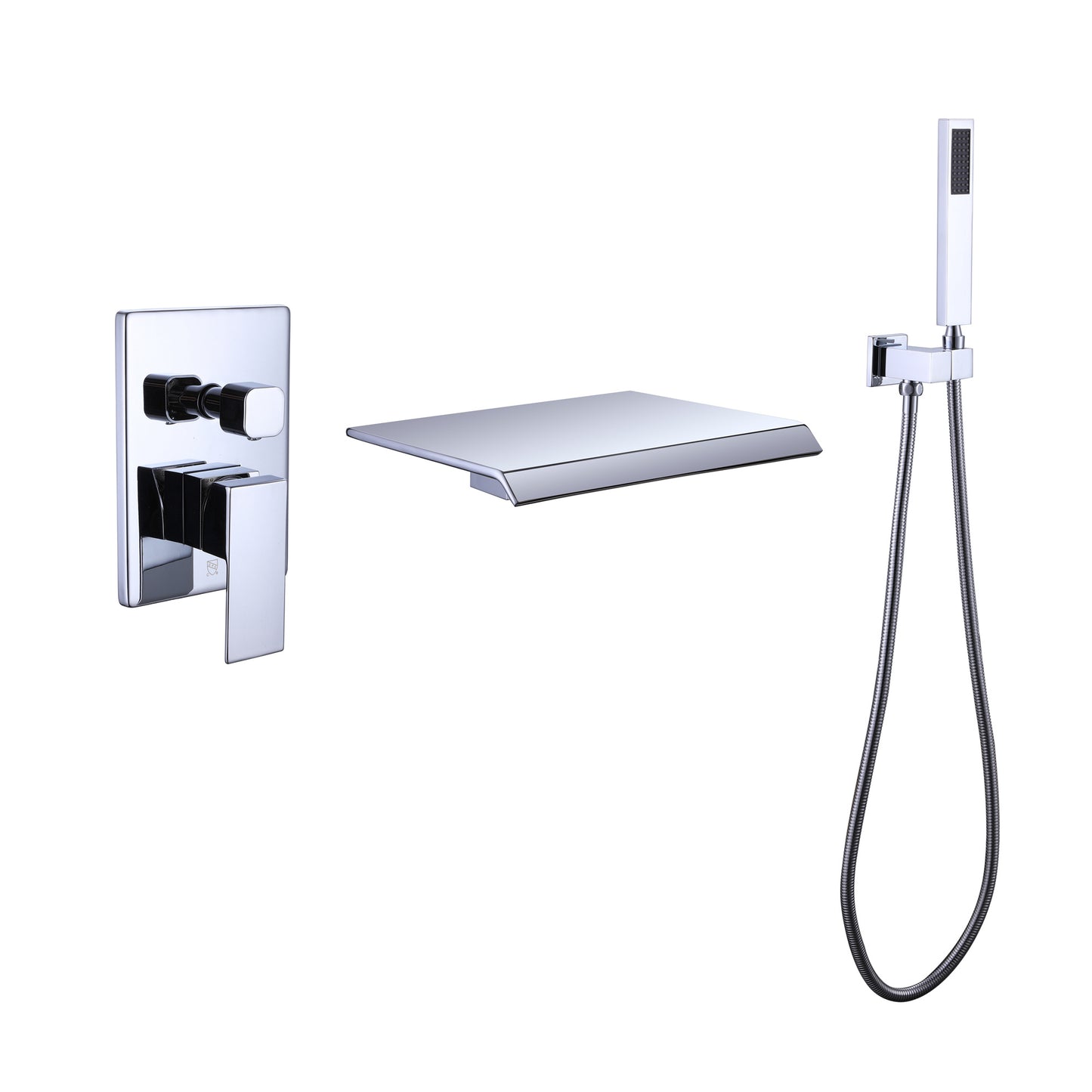 TrustMade Pressure-Balance Waterfall Single Handle Wall Mount Tub Faucet with Hand Shower - 2W02