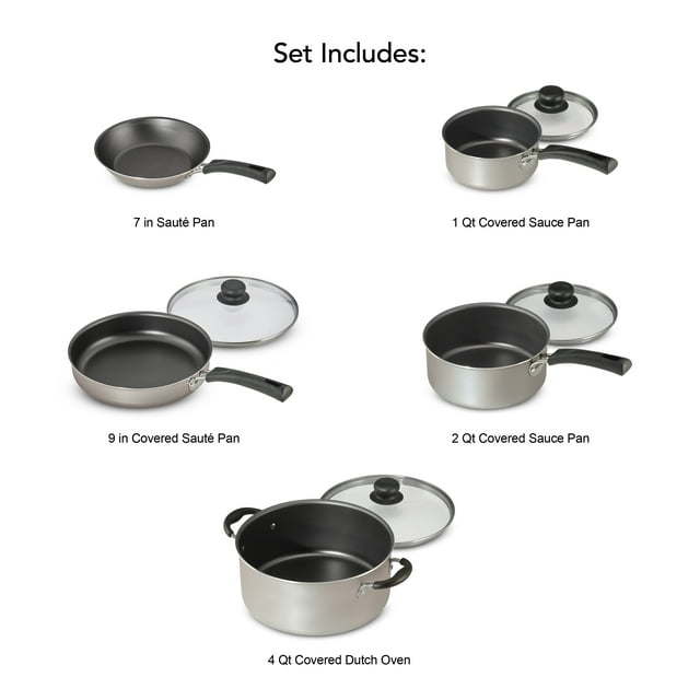 9-Piece Non-Stick Cookware Set, Champagne