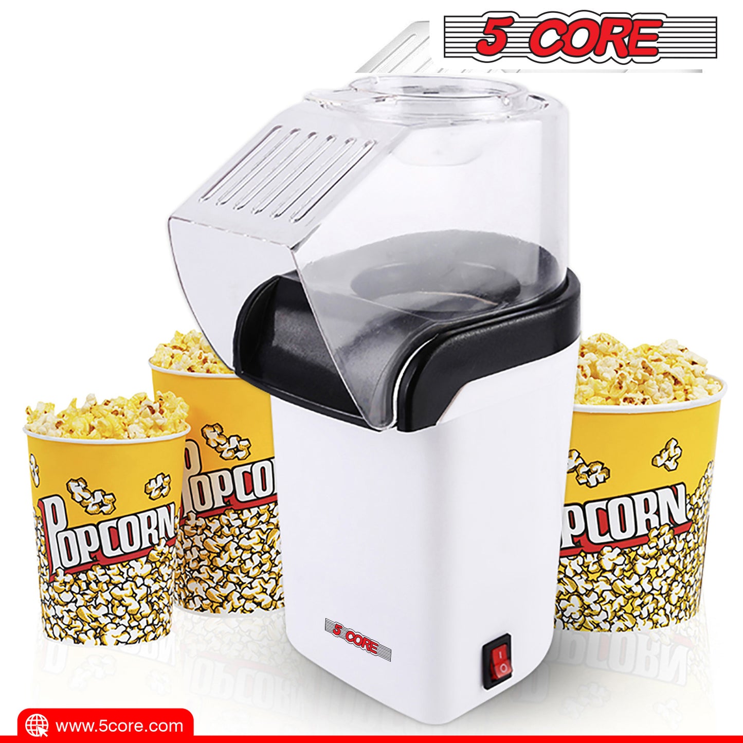 Popcorn Machine Hot Air Electric Popper Kernel Corn Maker Bpa Free No Oil 5 Core POP