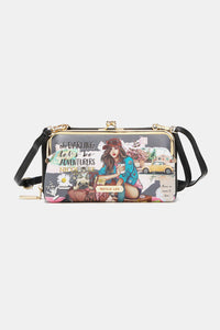 Nicole Lee USA Signature Kiss Lock Crossbody Wallet