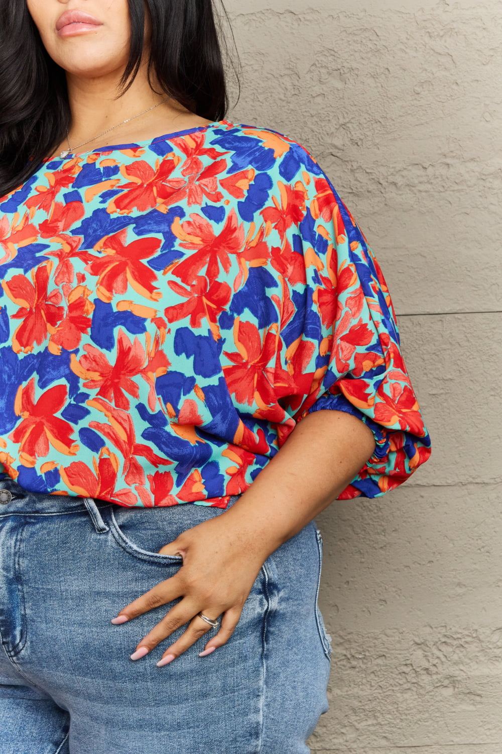 Hailey & Co New Season Plus Size Floral Blouse